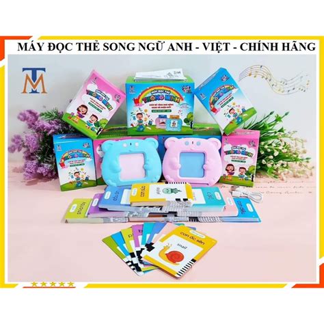 Máy Đọc Thẻ Tiếng Anh 224 Từ Vựng Kèm Dây Sạc Máy Đọc Thẻ Song Ngữ