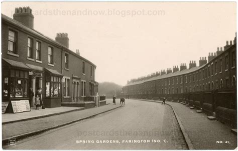 Postcards Then And Now Farington Lancashire Spring Gardens C1912