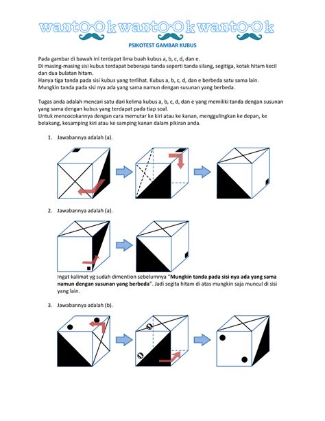 Psikotest Rotasi Kubus Psikotest Gambar Kubus Pada Gambar Di Bawah