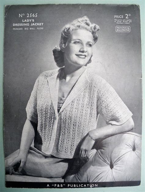 Vintage 1930s 1940s Knitting Pattern Womens Lacy Dressing Etsy Uk