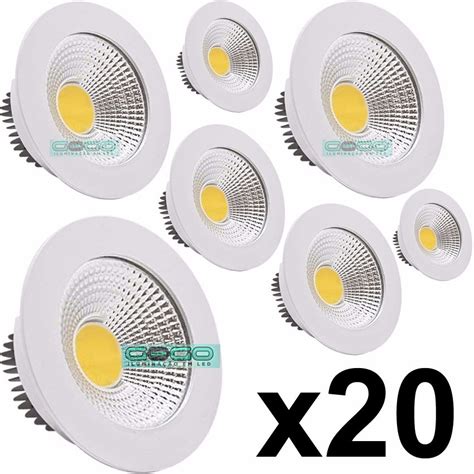 Kit 20 Lampada Mini Spot Cob 3w Led Embutir Redonda Gesso R 158 89