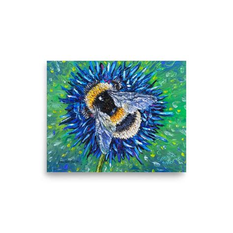 Humble Bumble Poster Wall Art Bumble Bee Insect Canvas Art Bee