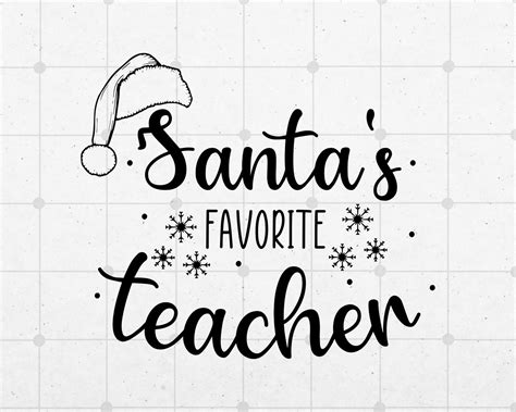 Santas Favorite Teacher Svg Teacher Christmas Tree Svg Etsy