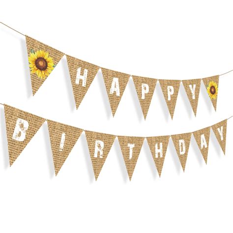 Sunflower Happy Birthday Banner Sunflower Theme Party Decorations Happy