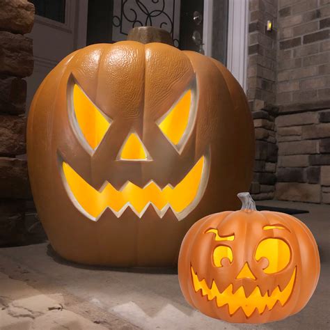 Jack O Lantern - 11in+21in Large Halloween Pumpkin with Pre-lit LED ...