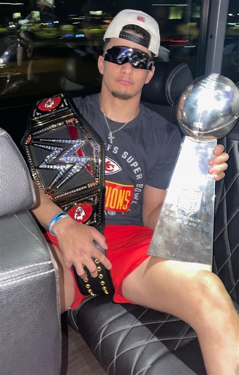 Patrick Mahomes Celebrates Super Bowl 2023 Win with Vince Lombardi