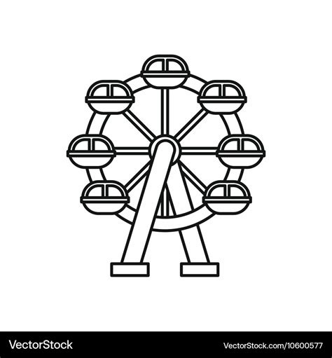 Ferris Wheel Icon Outline Style Royalty Free Vector Image