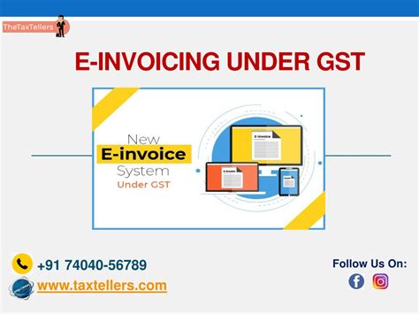 PPT E Invoicing Under GST PPT TheTaxTellers PowerPoint Presentation