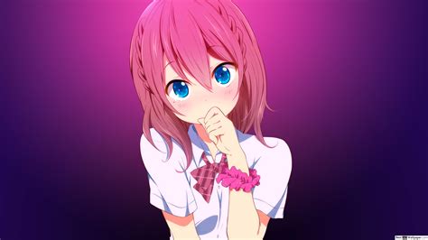 Blue eyed anime girly 4K wallpaper download