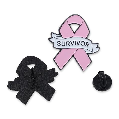 Survivor Pink Ribbon Breast Cancer Awareness Enamel Pin