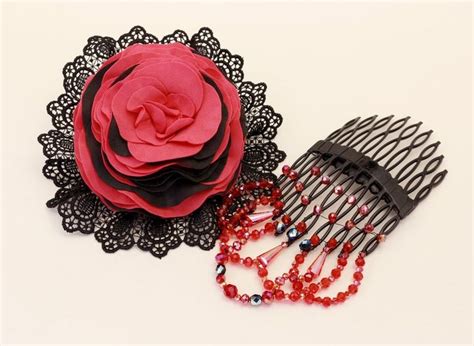 Carmen Ballet Maroon Rose For Spanish Dance Lace Accessorie Paquita