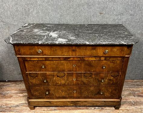 Proantic Commode époque Louis Philippe En Ronce De Noyer