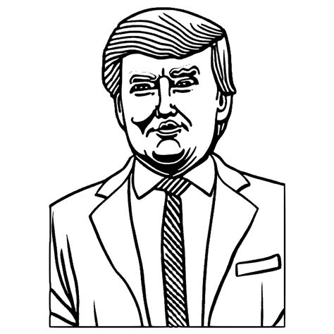 Desenho De Donald Trump Para Colorir Creative Fabrica