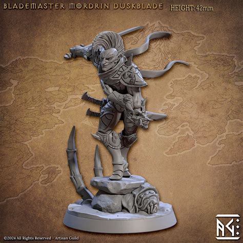 Dark Elf Rogue Assassin Resin Miniature Bowing Pose Blacktongue Assassins Set By Artisan Guild