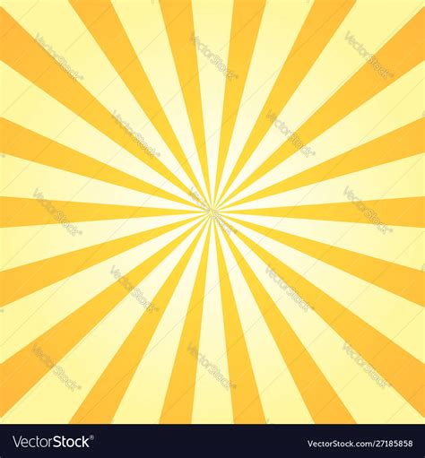 Sun Rays Background Orange Yellow Radiate Vector Image