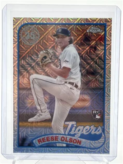 Topps Chrome Series Reese Olson Argento Mojo Rc T C Tigers