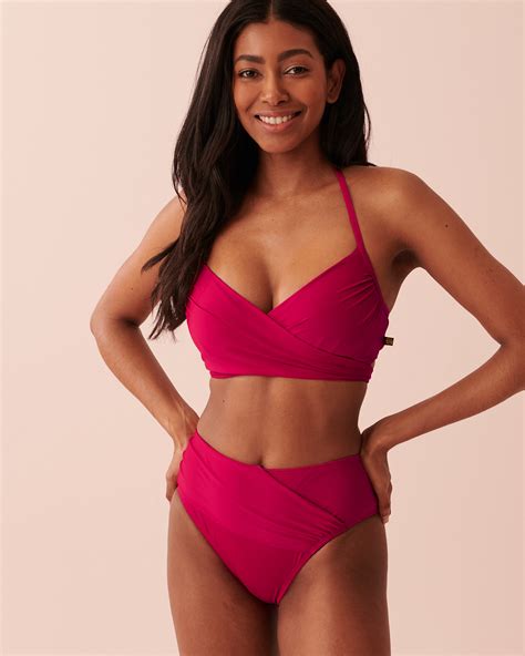 Bright Rose Recycled Fibers Push Up Bikini Top Bright Pink La Vie