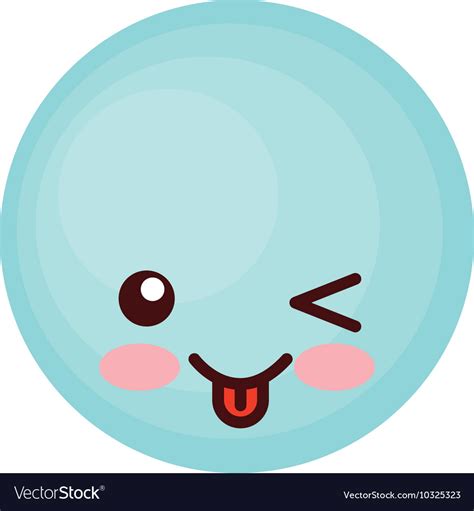 Face emoticon cute circle icon Royalty Free Vector Image