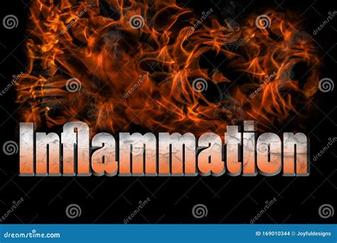 Inflammation 3d Illustration Fire Text Stock Illustration