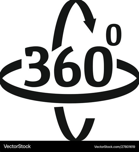 360 degrees rotation icon simple style Royalty Free Vector