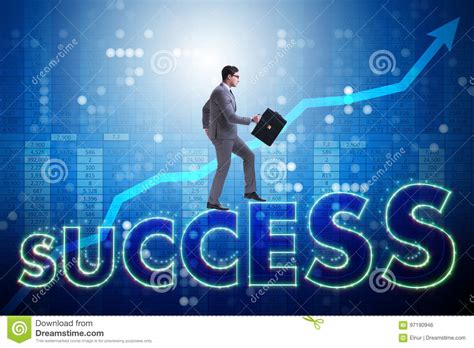 The Businessman In Success Business Concept Stock Photo Image Of