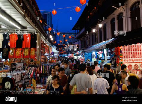 Singapore chinatown night market during Chinese New Year festive season ...