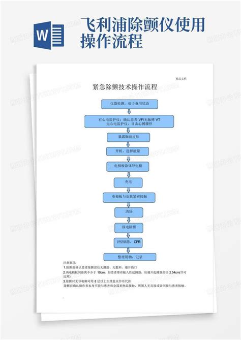 飞利浦除颤仪使用操作流程word模板下载编号lpmrygov熊猫办公