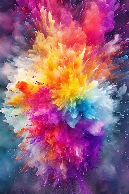 Premium AI Image | Colorful paint explosion on a wall