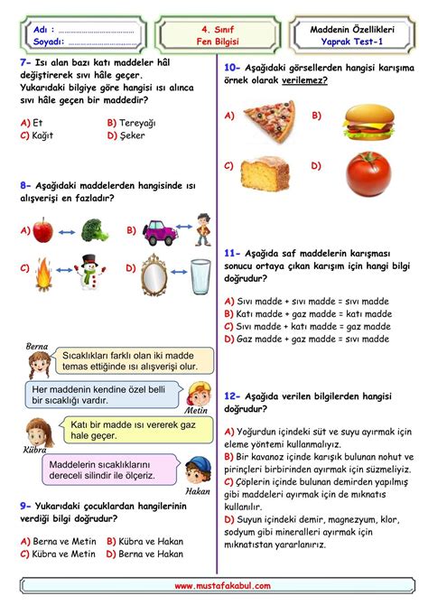 ünlü Uçurtma Yanılsama 4 sınıf maddenin halleri test drama yerel mutfak