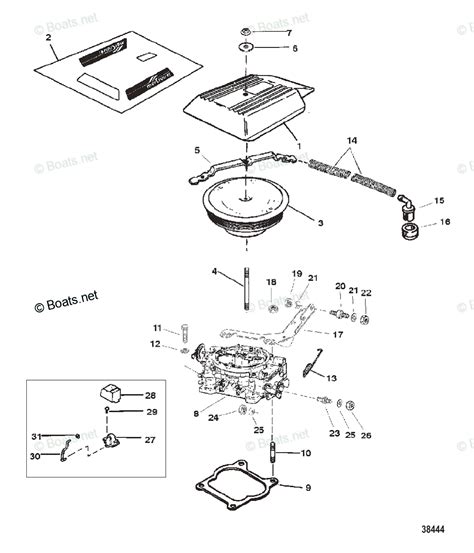 Mercruiser Sterndrive Gas Engines Oem Parts Diagram For Carburetor And Throttle Linkage 4 Barrel