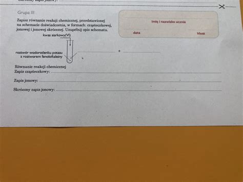 Zapisz R Wnanie Reakcji Chemicznej Przedstawionej W Schemacie