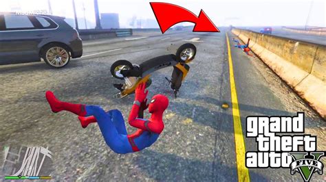 Spiderman Motorcycle Jumps In Gta Spiderman Vs Ragdoll Epic Fail