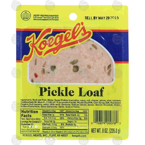 Koegel's pickle loaf sandwich slices 8oz - Loaf Cuts - Sandwich Meat ...