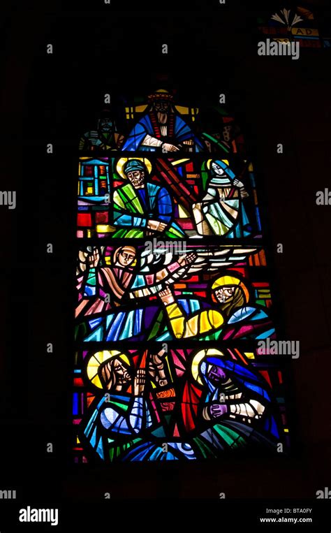 Stained Glass Interior In Manila Cathedral Church Philippines Stock