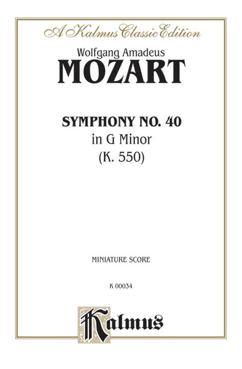 Symphony No In G Minor K Full Orchestra Miniature Score