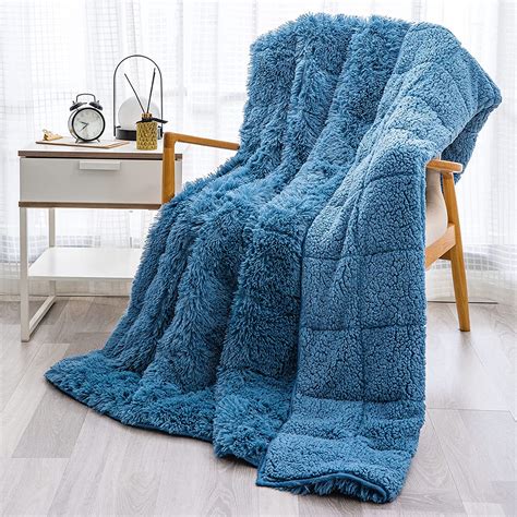 Immtree Sherpa Weighted Blanket 15lbs For Adult Fluffy