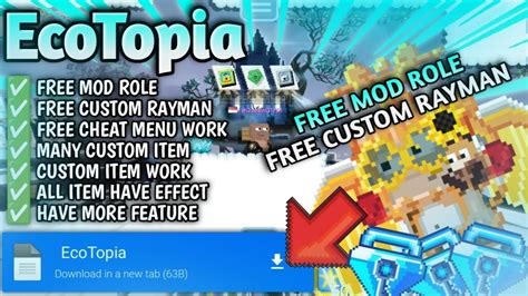 Free Mod Role Mrayman Free Cheat Menu Ecotopia Growtopia