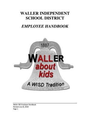 Fillable Online Waller ISD Employee Handbook Fax Email Print PdfFiller