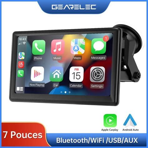 GEARELEC Autoradio Portable Sans Fil Apple CarPlay Et Android Auto