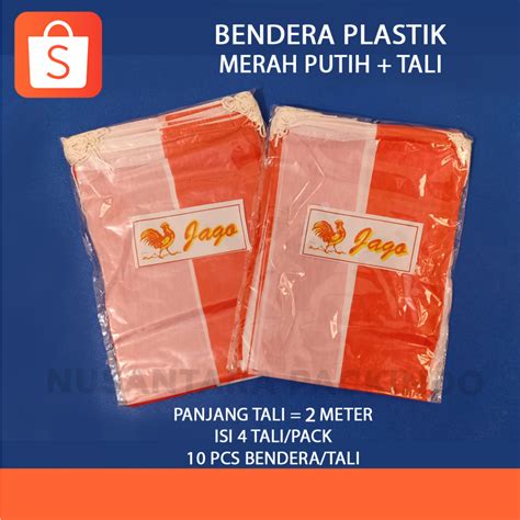 Jual BENDERA MERAH PUTIH PLASTIK TALI 1 PACK Shopee Indonesia