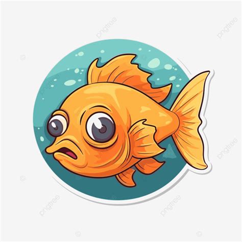 Desain Stiker Bawah Air Ikan Stiker Terisolasi Terisolasi Untuk Clipart