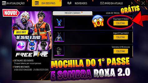 Corree Mochila Do Passe Gr Tis Pegue A Sombra Roxa Melhor Evento