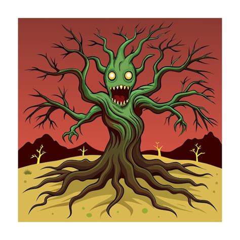 Horror Tree Vector Illustration Premium Ai Generated Vector