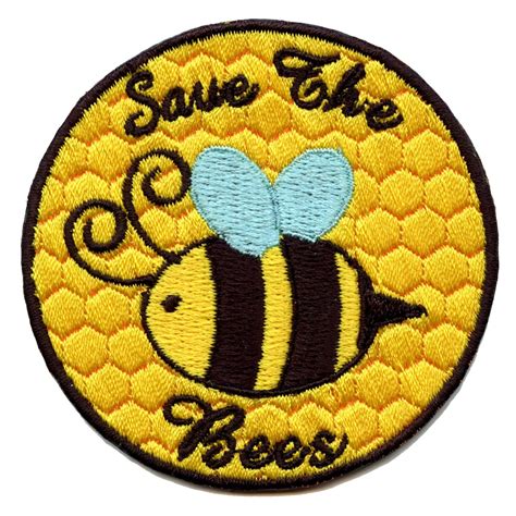 Save The Bees Patch Honey Farm Badge Embroidered Iron On Bd4 Etsy