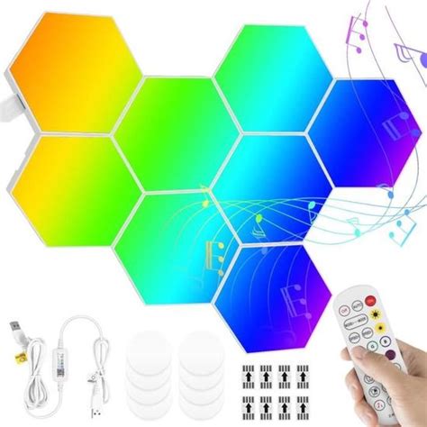 Pcs Panneau Led Hexagone Murale Lampe Panneau Led Mural Gaming Sync