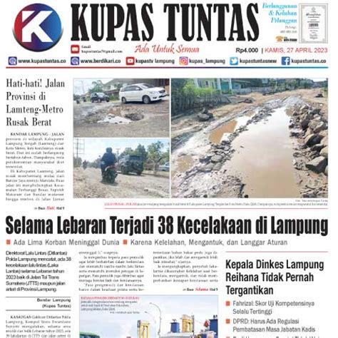 Kupas Tuntas Surat Kabar Harian Kupas Tuntas Edisi Kamis April