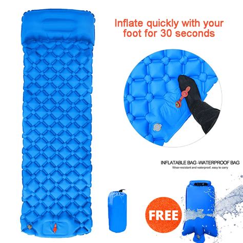 Diamond Manual Foot Camping Sleeping Pad Inflatable Air Mattresses