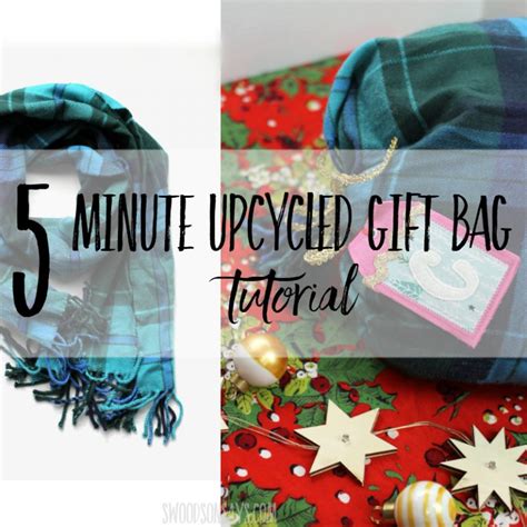 5 minute upcycled gift bag sewing tutorial - Swoodson Says