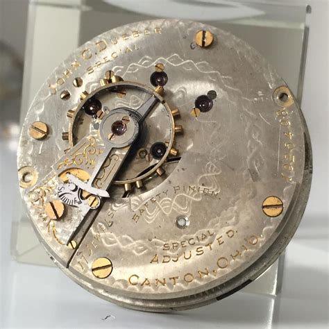 Antique Hampden Railroad Pocket Watch Movement John Dueber Special