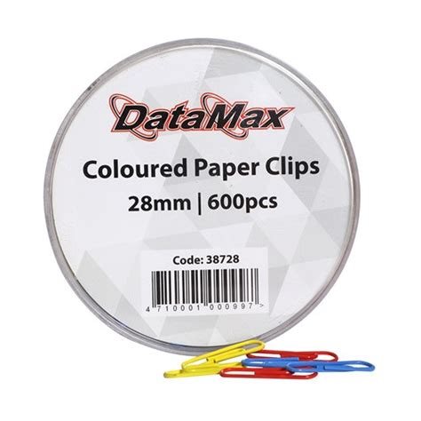 Datamax 38728 Paper Clips Coloured 28mm 600 Pack Theodist Theodist